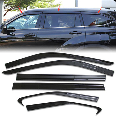 For Toyota Highlander 2020-2024 Window Visor Vent Rain Guards Deflector 6pcs Set