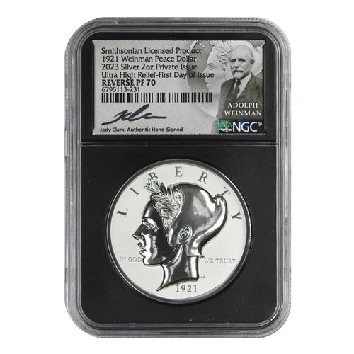 2023 '1921' Weinman Peace Dollar - Ultra High Relief NGC Reverse PF70 FDOI