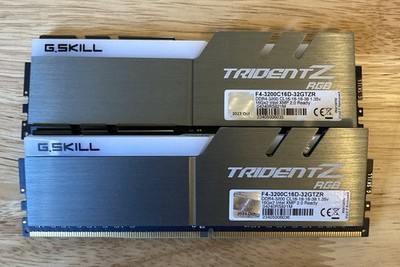 G.SKILL Trident Z 32GB (2x16GB) 3200 MHz  (16-18-18-38) DDR4 3200C16 CL16