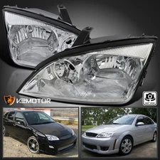 Clear Fits 2005-2007 Ford Focus Headlights Repalcement Lamps Pair Left+Right