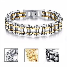 Stainless Steel 8.5 in Solid Motorcycle Bike Chain Design Bracelet Men's Jewelry