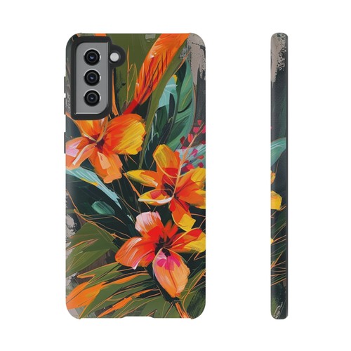 Phone-Ink iPhone, Pixel, Samsung Galaxy Case - Orange Hibiscus Flower Painting - 第 162/191 張圖片