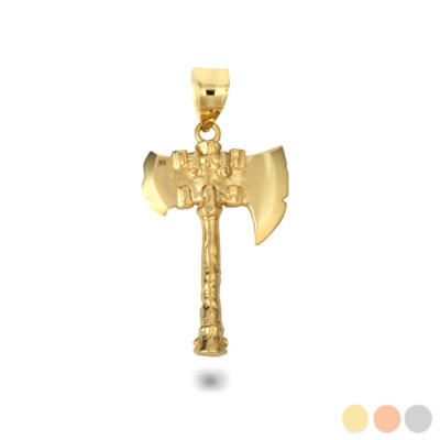Gold Wikinger Streitaxt nordisch Anhänger Halskette