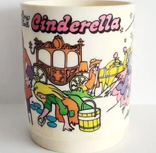 1970s Cinderella Plastic Mug Deka USA Non Disney Vintage Coffee Cup