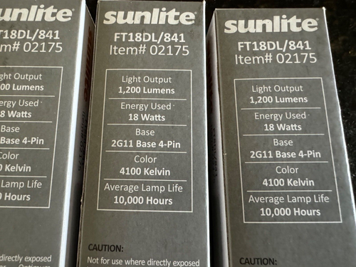 5pk -Sunlite FT18DL/841 Compact Fluorescent 18W Twin Tube Light Bulb 4100K 02175 - Picture 6 of 6