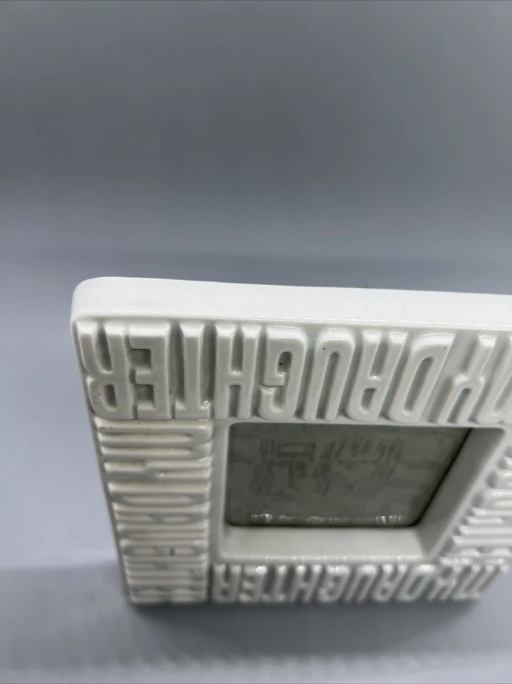 Marco de fotos de cerámica para hija mesa 3D 6x6 blanco mi recuerdo cuadrado Foto 2 de 4