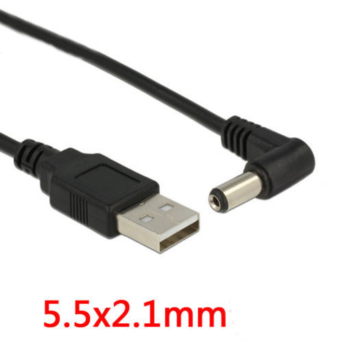 5.5mm DC Power Elbow Plug Connector With Cord For Laptop Desktop, New - USA Ship - Picture 3 of 4