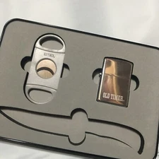 Schrade Old Timer PARTIAL Set Reusable Lighter, Cigar Cutter  GIFT TIN NO KNIFE