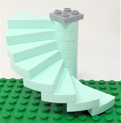 LEGO 40243 Light Aqua Spiral Stairs Staircase 8 Steps with Support Assembly