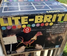 Vintage Hasbro Lite Brite 1973 Light Bright 5455 Pegs 10 Colors Works Great