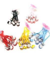 New 50 pcs Cartoon Cat Jingle Bells Lanyard DIY Making Accessories keychians