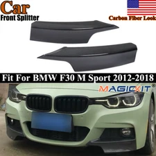 M Performance Front Bumper Lip Splitter For BMW F30 Sedan 2012-2018 Carbon Look