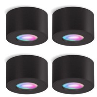 4X CELI-1 Aufputz Deckenspot Schwarz IP44 Flach Smart Rgb Led Dimmbar 5W 230V