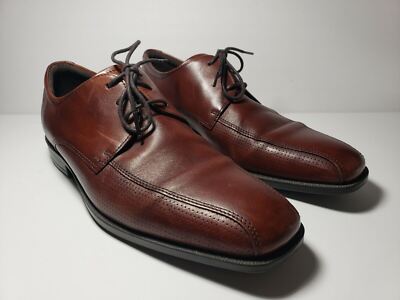 Ecco Mens Size 43 9/9.5 Brown Leather Shock Point Slip on Dress Shoes Ecco Shock Point Brown Leather Loafers Slip On Shoes Mens  main image 2