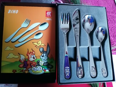 Bino Namen 4-tlg. Zwilling Children cuttern  tolles Kindergeschenk Kinderbesteck