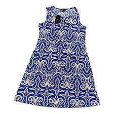 Ronni Nicole Woman's Shift Dress Size M Cobalt White Floral Sleeveless