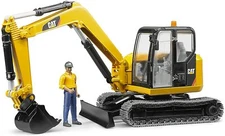 NEW Bruder Toys 02467 Cat Mini Excavator with a Worker Construction Vehicle
