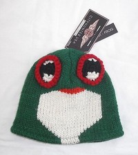 City Hunter NEW NWT Knit Cap Beanie FROG Fleece Lined Kids Boy or Girl Unisex