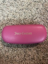 Juicy Couture Sunglasses Glasses Hard Case Pink Leather Gold Letter Clamshell