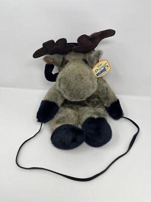 Vintage Rare Mango Plush Moose Bag Crossbody Purse Grey/Brown Teddy Bear Co