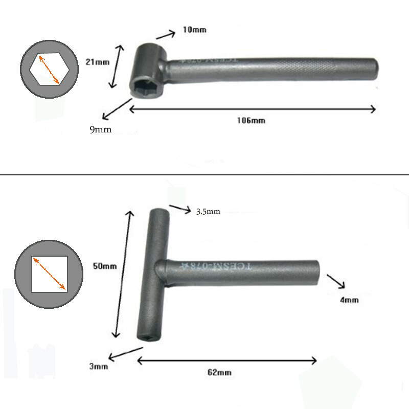 Produktbild von T-Griff Verstellbarer Schraubenschlüssel, 3 Mm, 3,5 Mm, 4 Mm, Metall, Motorrad-Motorventil, Abstands-Werkzeug, Vierkant-Steckschlüssel Für Motorrad-, Roller-Reparatur- Und Wartungsset