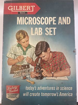 Vintage Gilbert Microscope And Lab Set Incomplete Missing Pieces