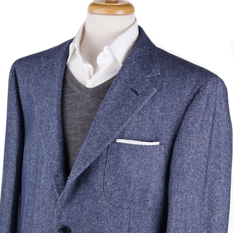NWT $3095 SARTORIA PARTENOPEA Sky Blue Donegal Patterned Sport Coat 46 R - Image 2 of 4