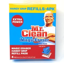 Mr. Clean Magic Eraser Handy-Grip All Purpose Refill Pads, White Pack of 4