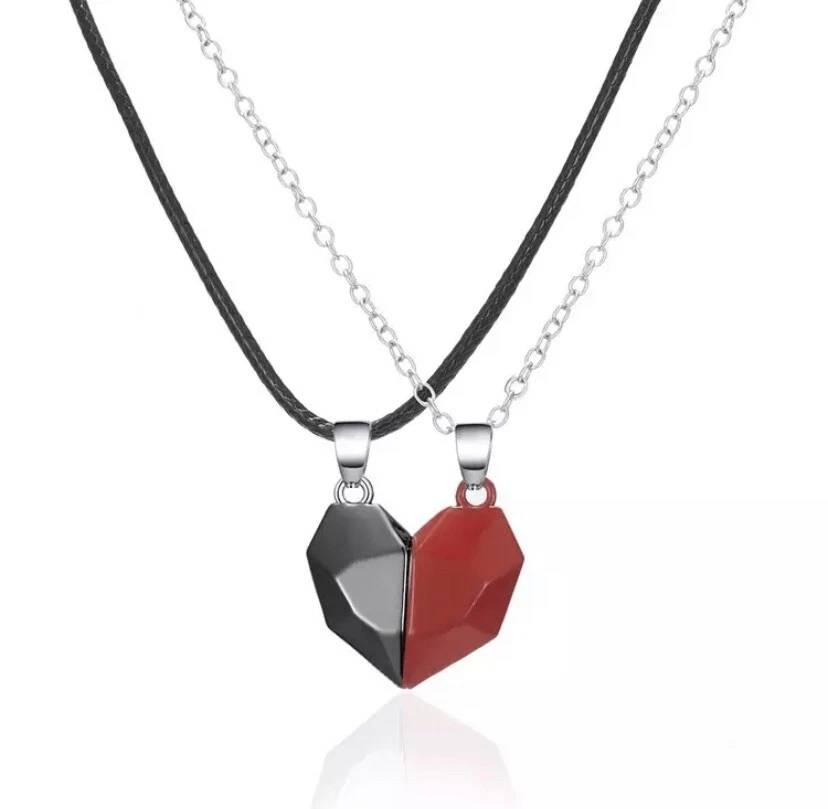 Two piece love heart hotsell necklace