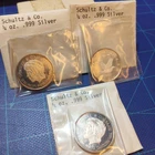 1971 Schultz Capital Medals Eagle High Point NC 1/4oz 999 FINE Silver Lot X 3