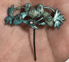 Antique Chinese Enamel Floral Hairpin / Hatpin – Qing Dynasty Style Cloisonné