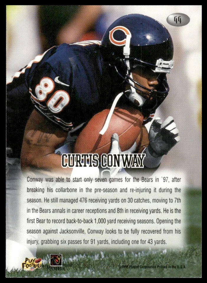 1998 Playoff Momentum Retail #44 Curtis Conway Chicago Bears NM+ - Image 2 of 2