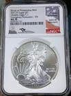 2021 (P) Eagle 1 oz 999 Silver NGC MS70 Emergency Production-John Mercanti AUTO