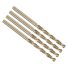 3mm Drill Bit M42 8% Cobalt HSS 135° Gold for Hard Metal - 4 Pack