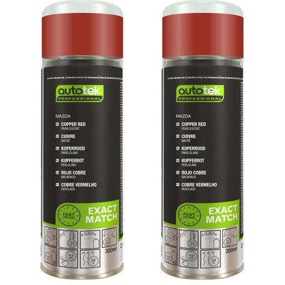 Autotek Mazda Kupferrot schnelltrocknender Aerosol-Sprühlack 300 ml x2