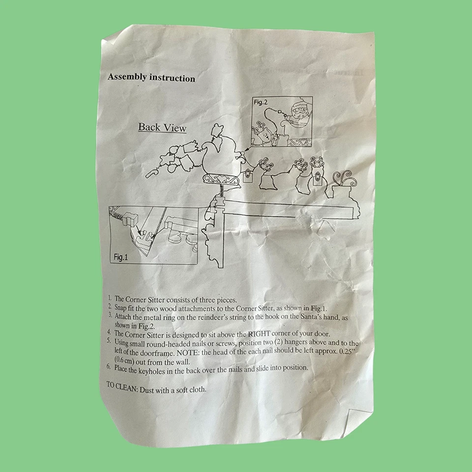 Avon Santa & Reindeer Corner Sitter Navidad Puerta Borde Esquina Brillante y Hinchable Foto 3 de 4