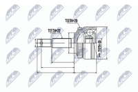 Nty Gelenksatz Antriebswelle NPZ-PL-007 FüR Corsa Opel S93 X01 Combo Meriva X03