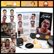 Complete Zombie SFX Makeup Kit - Face Paint, Liquid Latex, Scar Wax  Fake Blood