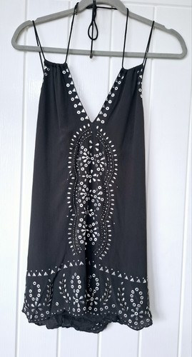 LADIES RIVER ISLAND GREY BEADED BLOUSE TOP SIZE 18