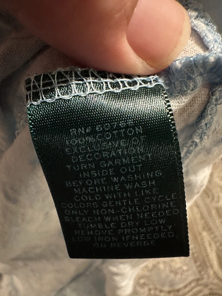 Ralph Lauren Pijama Vestido Camisón Floral Azul Mezcla Algodón Pequeño Foto 4 de 4