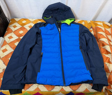 Gerry Outdoors Navy Blue Lime YOUTH Hooded Zipper Light Jacket - Sz. L 14-16 