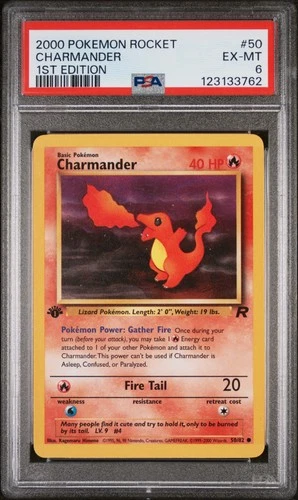 2000 POKEMON ROCKET 1ST EDITION #50 CHARMANDER PSA 6