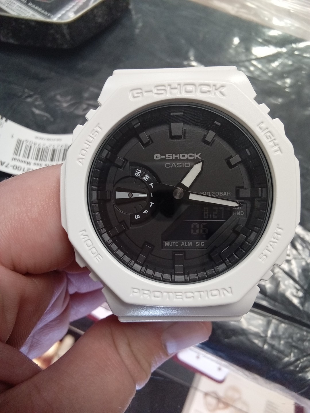 Casio Men's G-Shock GA2100-7A Analog-Digital Watch White Resin And Rubber Band