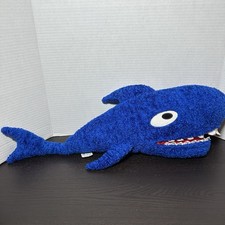 IKEA Shark Blue Plush Korall Haj Rare Large Mouth HTF Stuffed Animal Vintage