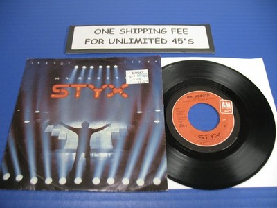 STYX - Mr. Roboto / Snowblind - 80s Rock 45 RPM w/Pic Sleeve VG+ VINYL RECORD