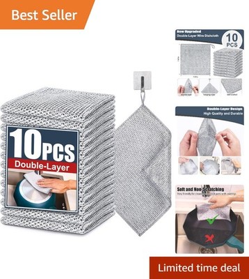 Multipurpose Steel Wire Cleaning Cloths 10 Pack Kitchen Essentials