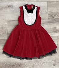 Harajuku Mini For Target Dress Girls 7/8 Red Velvet Holiday Tea Time Dress