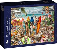 NEW Bluebird 1000 Pieces Jigsaw Puzzle Animals Theme Dogs and Cats at the Beach