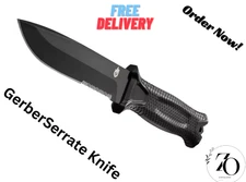GERBER LMF II Infantry Knife with Sheath All Black Partially Serrated *BRAND NEW