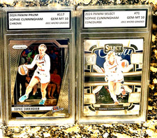 SOPHIE CUNNINGHAM 2024 PANINI PRIZM #117 & #71 Graded GEM-MT 10 Lot Of 2. Coa!